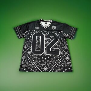 Crooks Castles 02 Jersey Mens‎ Extra Large Black White Moon Stars Graphic Shirt